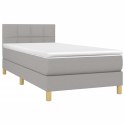  Łóżko kontynentalne z materacem, jasnoszare, 90x200 cm, tkanina Lumarko!