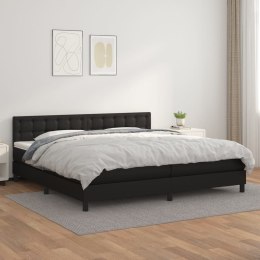  Łóżko kontynentalne z materacem, czarne, ekoskóra 200x200 cm Lumarko!