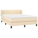  Łóżko kontynentalne z materacem, kremowe, tkanina, 140x200 cm Lumarko!