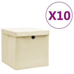 Pudełka z pokrywami, 10 szt., 28x28x28 cm, kremowe Lumarko!
