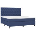  Łóżko kontynentalne z materacem, niebieskie 160x200 cm, tkanina Lumarko!