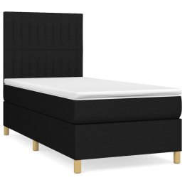  Łóżko kontynentalne z materacem, czarne, tkanina, 90x200 cm  Lumarko!