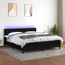  Łóżko kontynentalne z materacem, czarne, 180 x 200 cm, tkanina Lumarko!