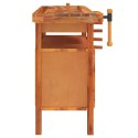  Stolik roboczy z szufladą i imadłami, 124x52x83 cm, akacjowy Lumarko!
