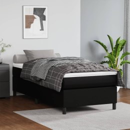  Łóżko kontynentalne z materacem, czarne, ekoskóra 90x200 cm Lumarko!