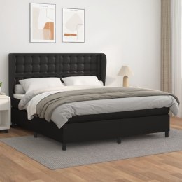  Łóżko kontynentalne z materacem, czarne, ekoskóra 160x200 cm Lumarko!