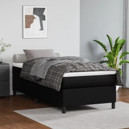  Łóżko kontynentalne z materacem, czarne, ekoskóra 80x200 cm Lumarko!