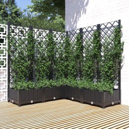 Donica ogrodowa z kratką, czarna, 120x120x121,5 cm, PP  Lumarko!