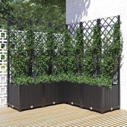  Donica ogrodowa z kratką, czarna, 120x120x136 cm, PP  Lumarko!