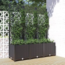  Donica ogrodowa z kratką, czarna, 120x40x136 cm, PP  Lumarko!
