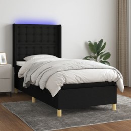  Łóżko kontynentalne z materacem, czarne, 90x190 cm, tkanina  Lumarko!