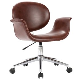  Obrotowe krzesło biurowe, brązowe, obite sztuczną skórą  Lumarko!