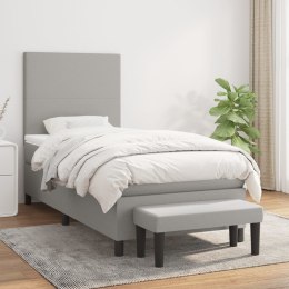  Łóżko kontynentalne z materacem, jasnoszare, tkanina, 90x200 cm  Lumarko!
