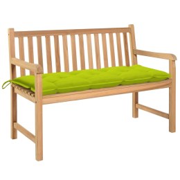 Ławka ogrodowa z jasnozieloną poduszką, 120 cm, drewno tekowe Lumarko!