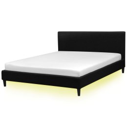 Łóżko tapicerowane LED 180 x 200 cm czarne FITOU Lumarko!