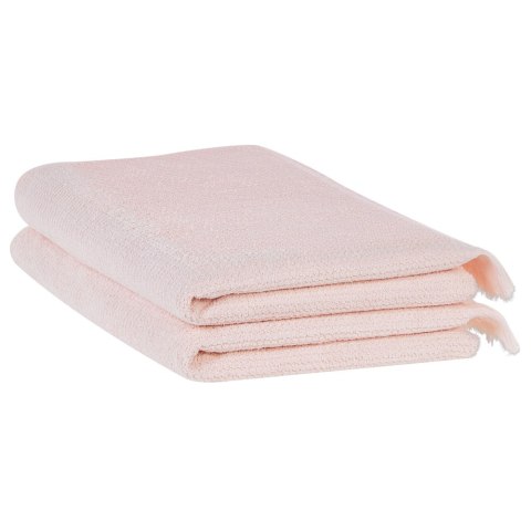 Komplet 2 ręczników bawełnianych frotte różowy ATIU Lumarko!