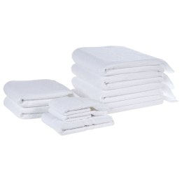 Komplet 9 ręczników bawełnianych frotte biały ATIU Lumarko!