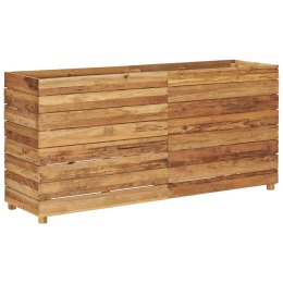 Podwyższona donica 150x40x72 cm, drewno tekowe z odzysku i stal Lumarko!