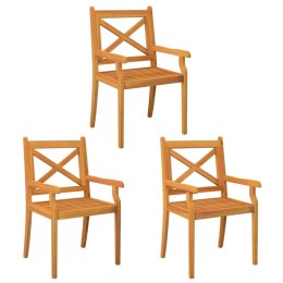 Krzesła ogrodowe, 3 szt., lite drewno akacjowe Lumarko!