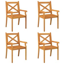 Ogrodowe krzesła stołowe, 4 szt., lite drewno akacjowe Lumarko!