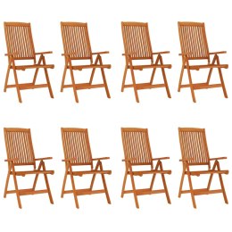Składane krzesła ogrodowe, 8 szt., lite drewno eukaliptusowe Lumarko!