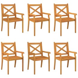 Ogrodowe krzesła stołowe, 6 szt., lite drewno akacjowe Lumarko!