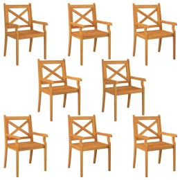 Ogrodowe krzesła stołowe, 8 szt., lite drewno akacjowe Lumarko!