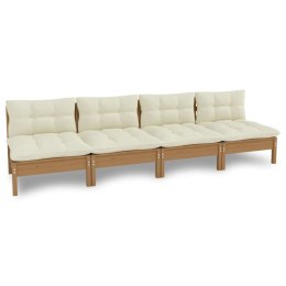4-osobowa sofa ogrodowa z kremowymi poduszkami, drewno sosnowe Lumarko!