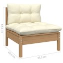 4-osobowa sofa ogrodowa z kremowymi poduszkami, drewno sosnowe Lumarko!