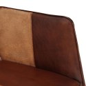 Fotel z podnóżkiem, brązowy, naturalna skóra i płótno Lumarko!
