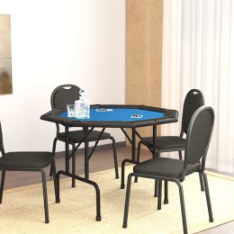 Składany stół do pokera dla 8 osób, niebieski, 108x108x75 cm Lumarko!