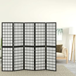 Składany parawan 5-panelowy, styl japoński, 200x170 cm, czarny Lumarko!