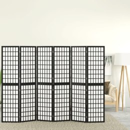 Składany parawan 6-panelowy, styl japoński, 240x170 cm, czarny Lumarko!