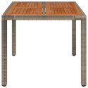 Stół ogrodowy z drewnianym blatem, szary, 90x90x75 cm rattan PE Lumarko!