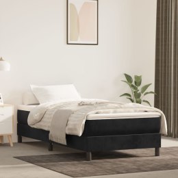 Łóżko kontynentalne, czarne, 90x190 cm, tapicerowana aksamitem Lumarko!