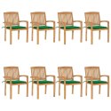 Sztaplowane krzesła ogrodowe z poduszkami, 8 szt., tekowe  Lumarko!