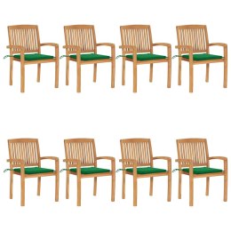 Sztaplowane krzesła ogrodowe z poduszkami, 8 szt., tekowe  Lumarko!