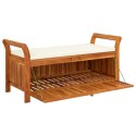 Ogrodowa ławka ze schowkiem i poduszką, 126 cm, drewno akacjowe Lumarko!