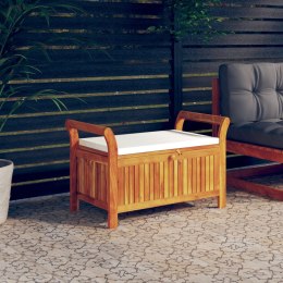 Ogrodowa ławka ze schowkiem i poduszką, 91 cm, drewno akacjowe Lumarko!