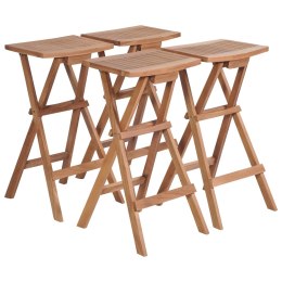 Składane stołki barowe, 4 szt., lite drewno tekowe Lumarko!