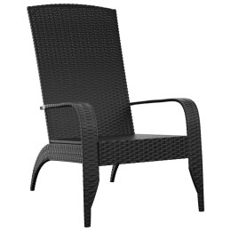 Krzesło ogrodowe Adirondack, czarne, polirattan Lumarko!