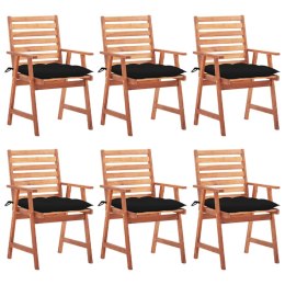 Krzesła ogrodowe z poduszkami, 6 szt., lite drewno akacjowe Lumarko!