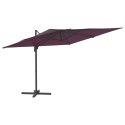 Wiszący parasol z LED, bordowy, 400x300 cm Lumarko!