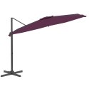 Wiszący parasol z LED, bordowy, 400x300 cm Lumarko!