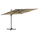 Wiszący parasol z LED, kolor taupe, 400x300 cm Lumarko!