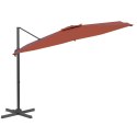 Wiszący parasol z LED, terakotowy, 400x300 cm Lumarko!