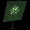 Wiszący parasol z LED, zielony, 400x300 cm Lumarko!