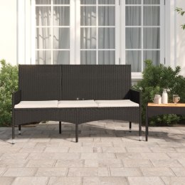 3-osobowa ławka ogrodowa z poduszkami, czarna, polirattan Lumarko!
