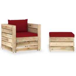 2-cz. zestaw wypoczynkowy do ogrodu z poduszkami, drewniany Lumarko!