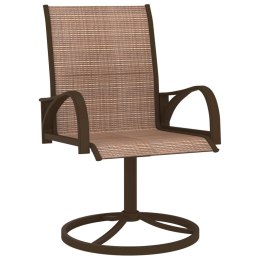 Obrotowe krzesła ogrodowe, 2 szt., textilene i stal, brązowe Lumarko!